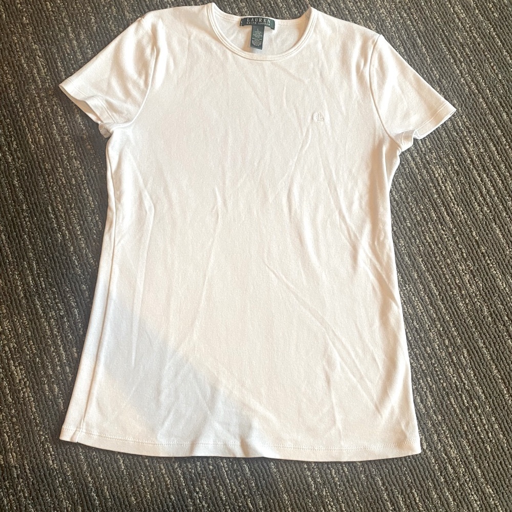 Ralph Lauren Womens White Stretch T-Shirt